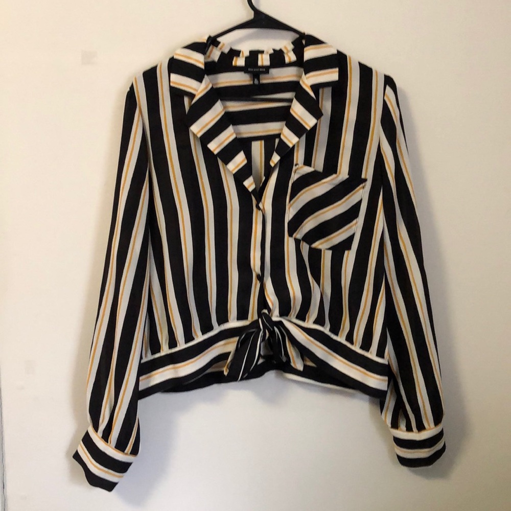 Professional striped blouse-crop top